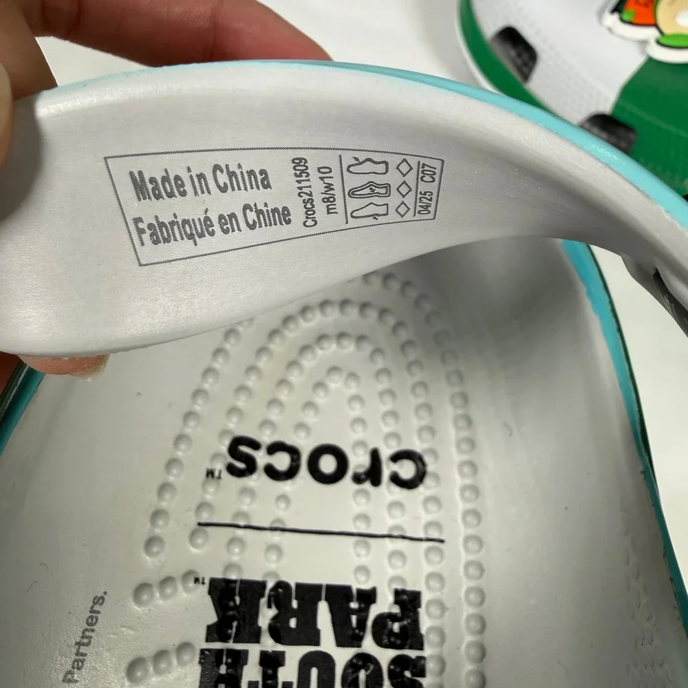 Crocs South Park Classic Clog Multi Green Blue White 211509-90H Mens 8 Womens 10